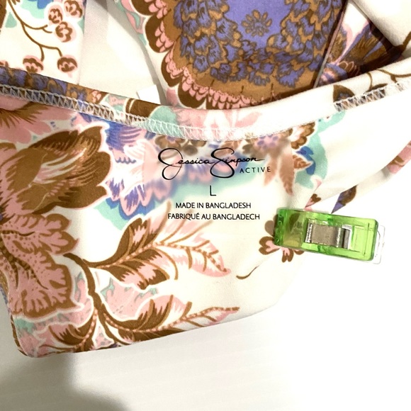 NWT Jessica Simpson Sportswear Women's White Floral Tank Top Size Large - Picture 5 of 7